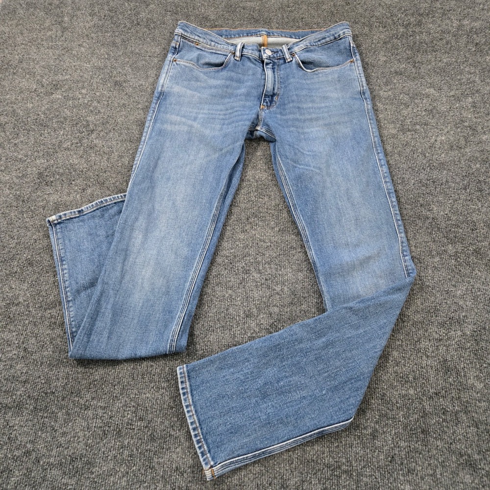 Acne Studios Max Mid Blue Slim Fit Jeans Made in Italy Size 32x32 Luxury Denim